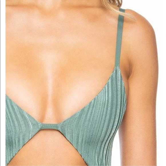 Anthropologie x Tavik Penelope One Piece Slinky Rib Meadow Green, size l